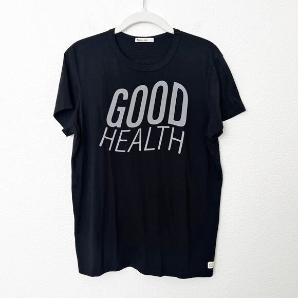 [Marine Layer] Black Good Health Graphic Tee Crew Neck Short Sleeves Sz Large L - Picture 1 of 10